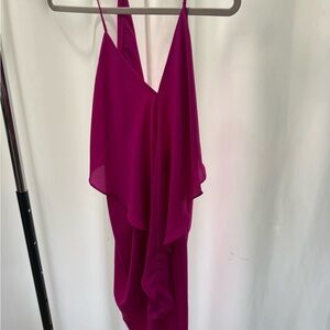 Olivaceous Asymmetrical Magenta Dress